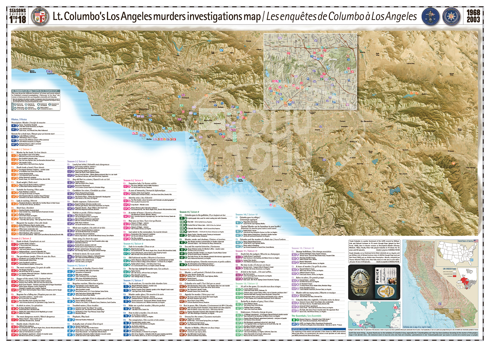 LA map Columbo